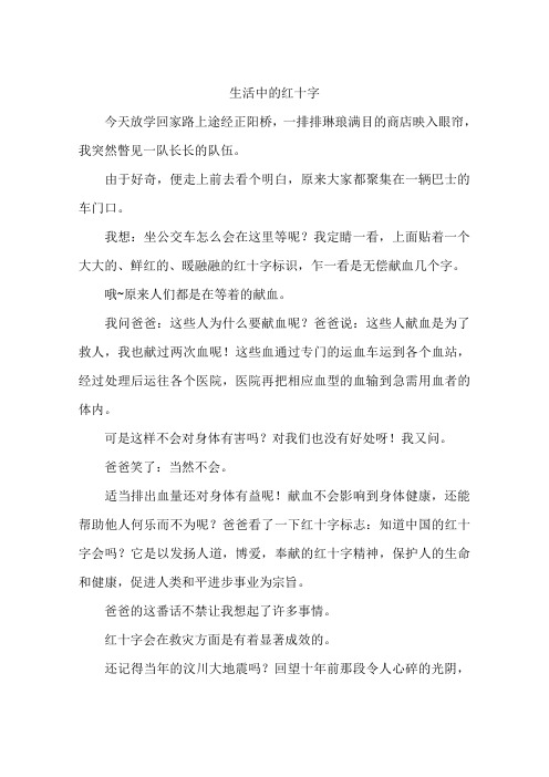 生活中的红十字--作文