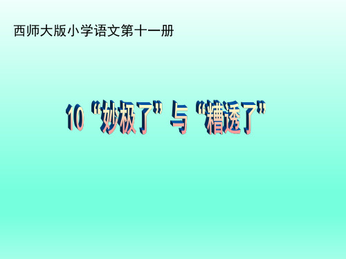六年级上册语文课件-3.10 “妙极了”与“糟透了”｜西师大版 (共22张PPT)