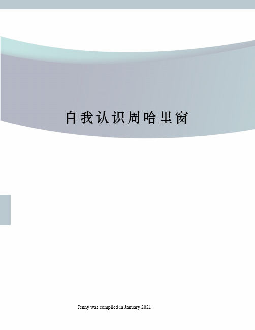 自我认识周哈里窗