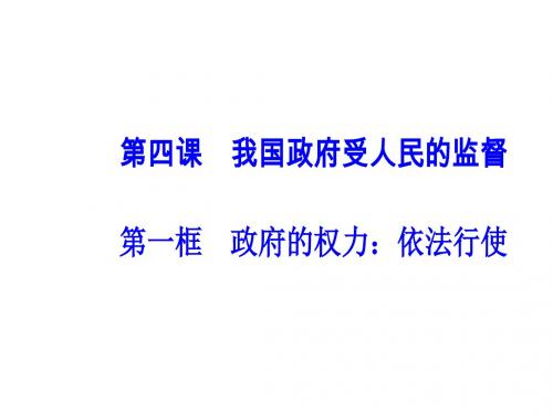 人教版必修2   4.1政府的权力：依法行使课件(20张)