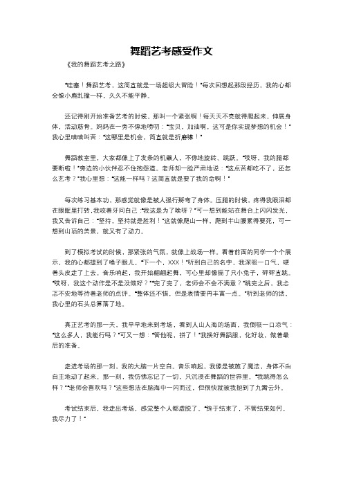 舞蹈艺考感受作文