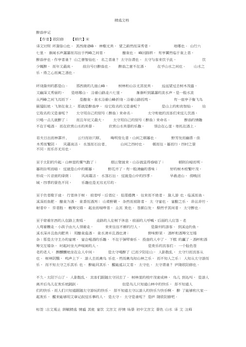 醉翁亭记原文及翻译