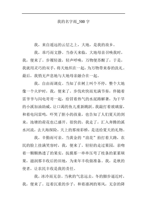 我的名字雨_500字