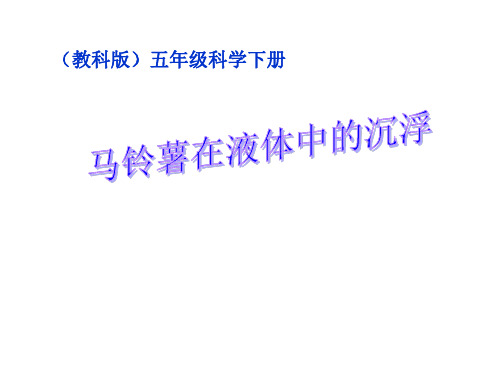 教科版小学科学《探索马铃薯沉浮的原因》优质教学PPT1