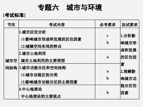 高考地理 专题六 城市与环境