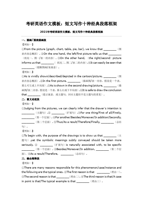 考研英语作文模板：短文写作十种经典段落框架