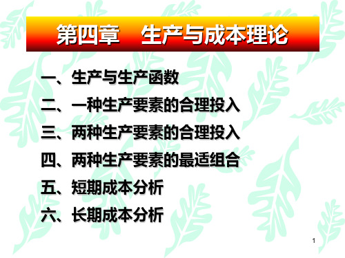950第四章 生产与成本理论PPT课件