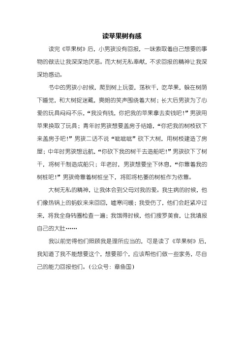 读后感：读苹果树有感400字