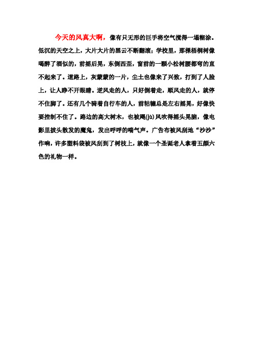 今天的风真大啊