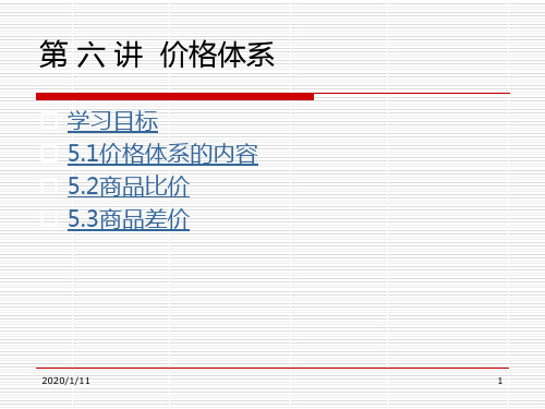 第六讲价格体系PPT课件