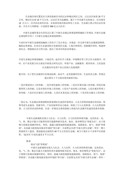 中新生态城规划