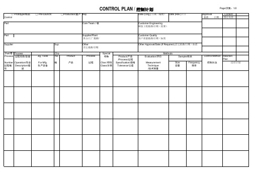 Control_Plan控制计划表格