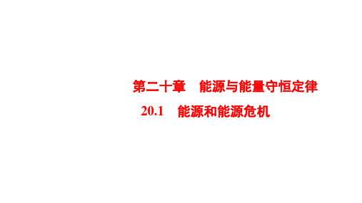 九年级物理下册 20.1 能源和能源危机课件 (新版)粤教沪版