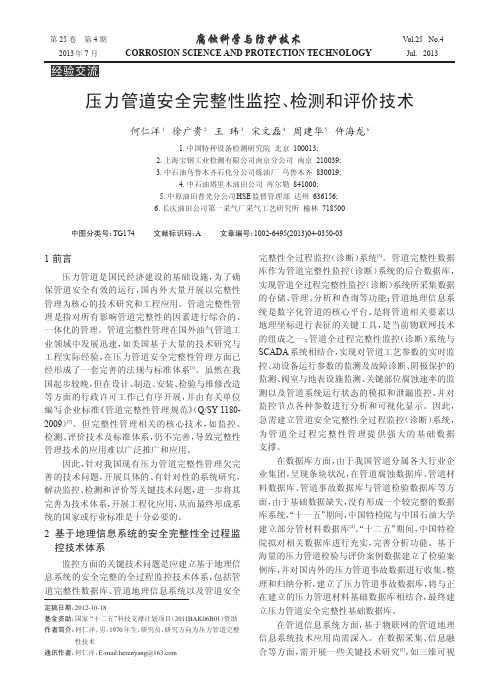 压力管道安全完整性监控_检测和评价技术