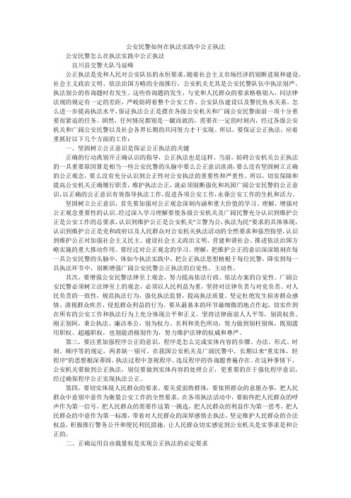 公安民警如何在执法实践中公正执法