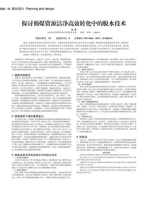 探讨褐煤资源洁净高效转化中的脱水技术