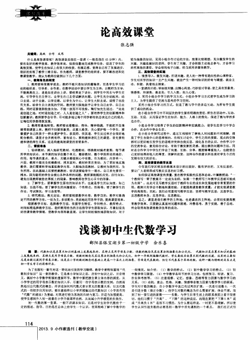 浅谈初中生代数学习