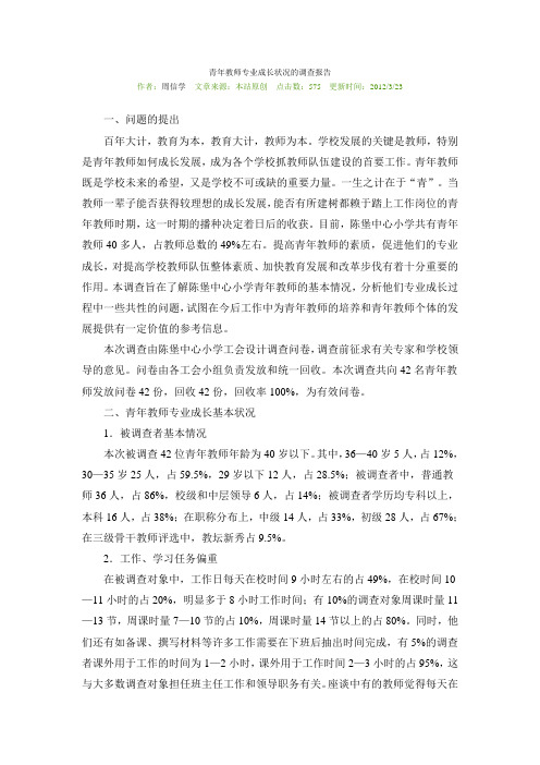 青年教师专业成长状况的调查报告