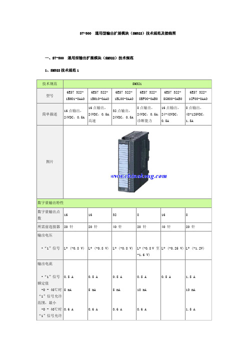 S7-300  通用型开关量输出扩展模块(SM322)技术规范及接线图