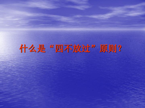 四不放过原则