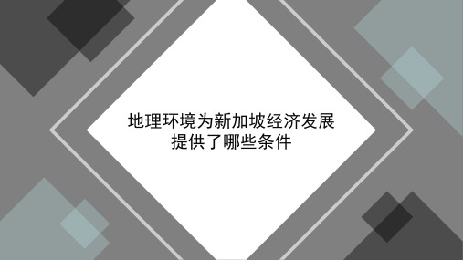 地理环境为新加坡经济发展提供了哪些条件