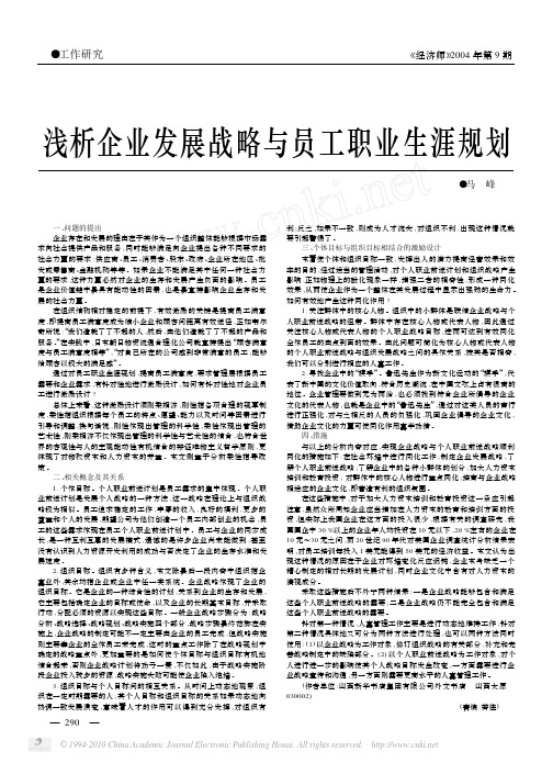 浅析企业发展战略与员工职业生涯规划
