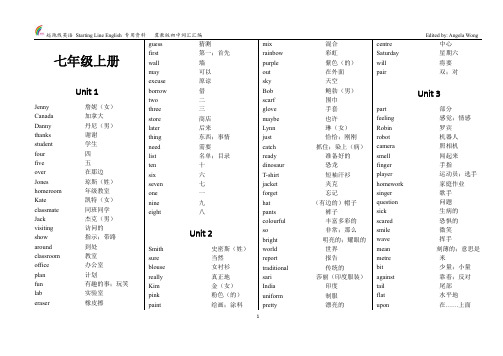 冀教版-初中英语-词汇表(完整)