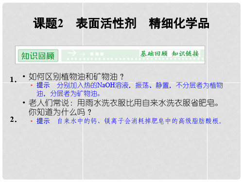 高中化学 4.2 表面活性剂 精细化学品课件 新人教版选
