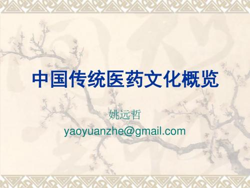 中国传统医药文化概览第章PPT课件