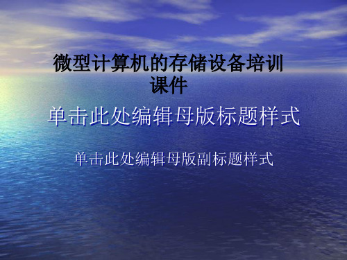 微型计算机的存储设备培训课件