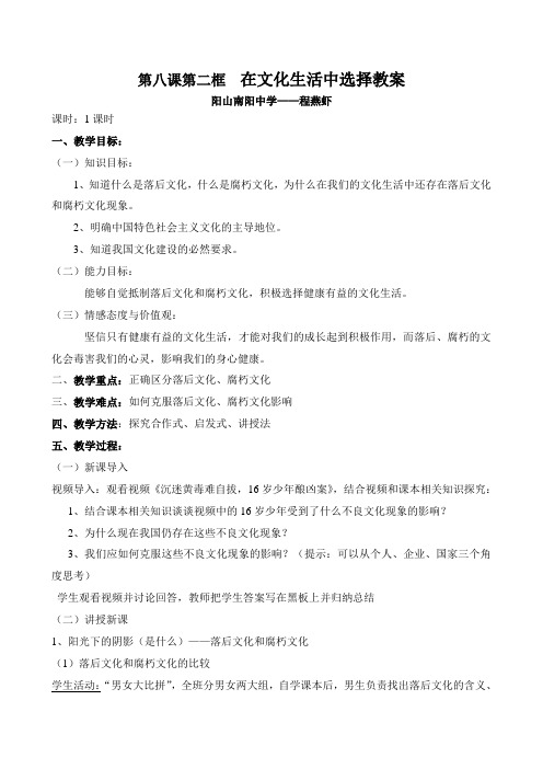 82《在文化生活中选择》教案