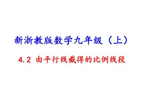 新浙教版数学九年级上册4.2 由平行线截得的比例线段精品PPT