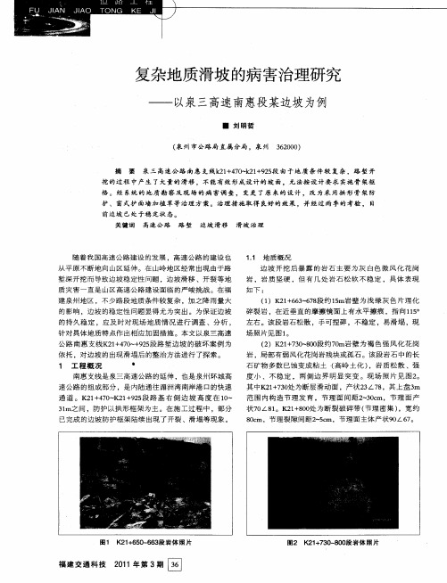 复杂地质滑坡的病害治理研究——以泉三高速南惠段某边坡为例