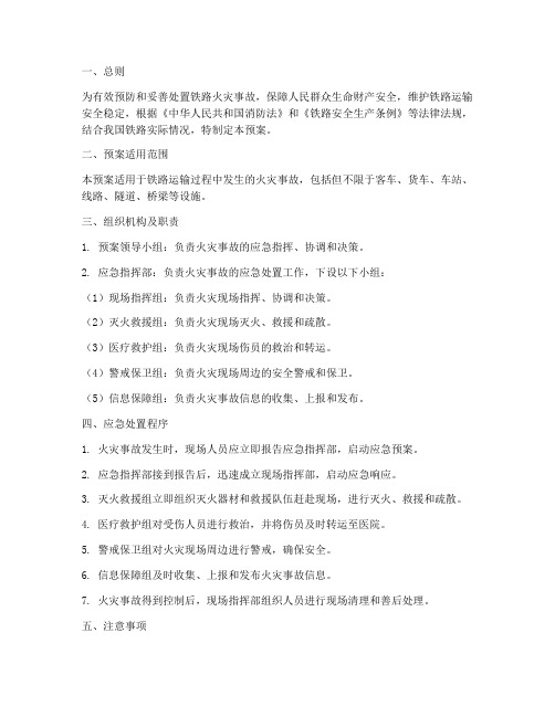 铁路火灾应急处置预案