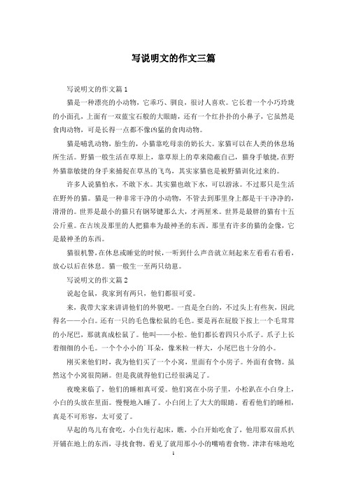 写说明文的作文三篇