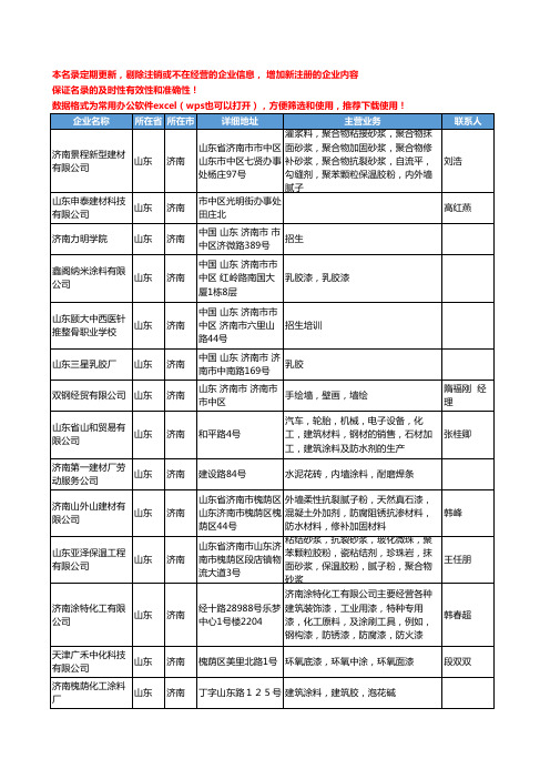 2020新版山东省济南建筑涂料工商企业公司名录名单黄页联系方式大全70家