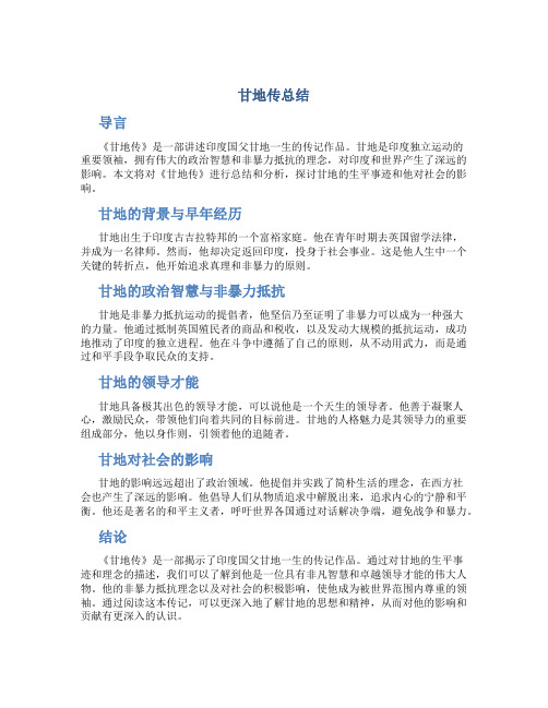 甘地传总结