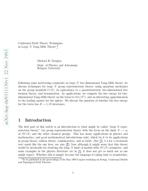 Conformal Field Theory Techniques in Large N Yang-Mills Theory