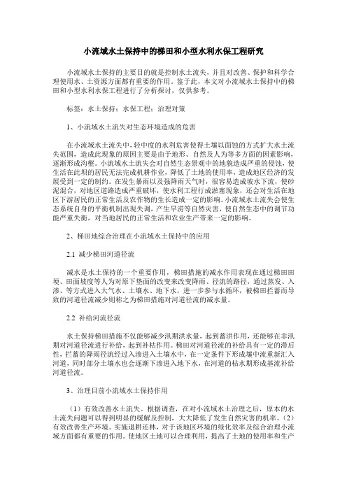 小流域水土保持中的梯田和小型水利水保工程研究