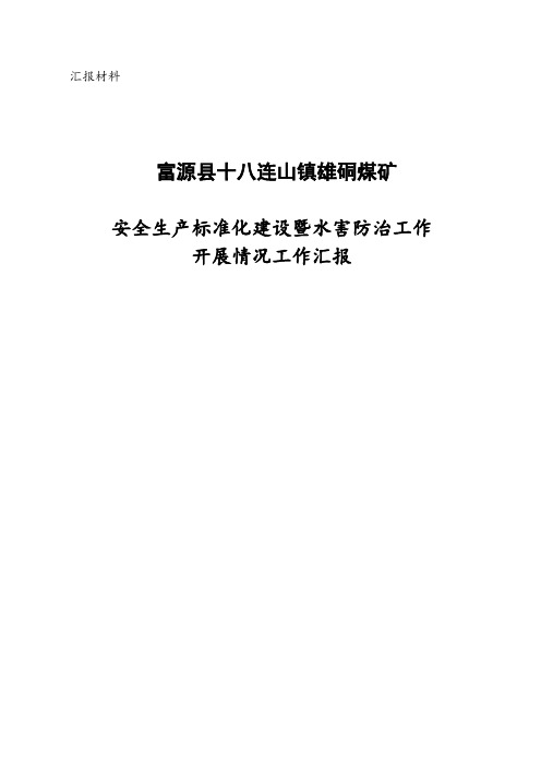煤矿安全质量标准化汇报材料(总工)
