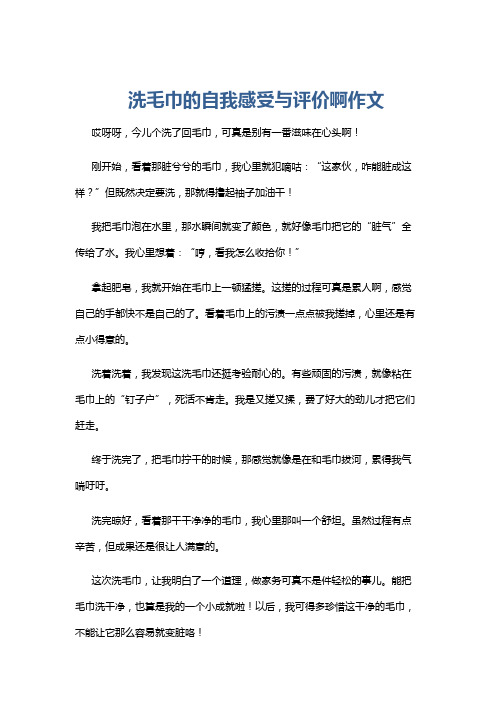 洗毛巾的自我感受与评价啊作文