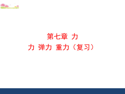 人教版八年级下册物理：第七章  力