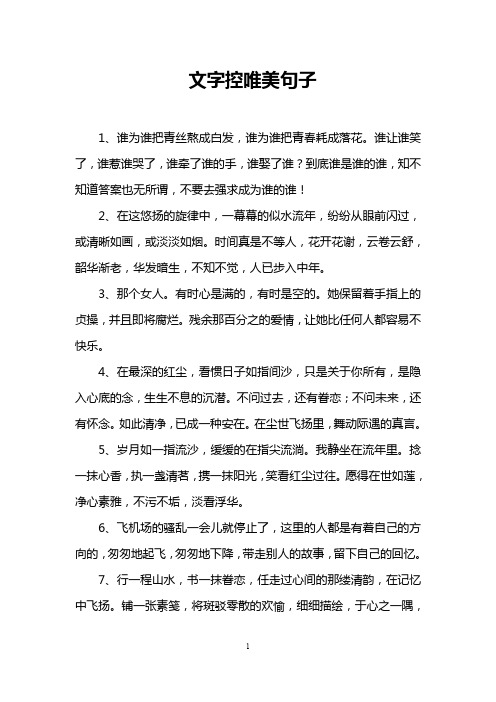 文字控唯美句子