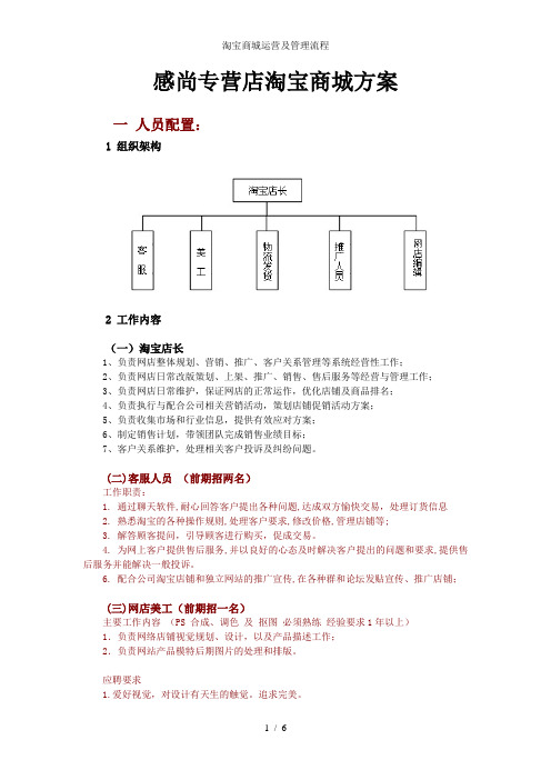 淘宝商城运营及管理流程