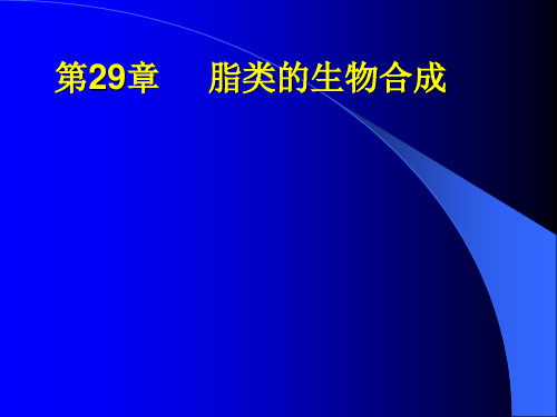 第29章  脂肪酸的合成