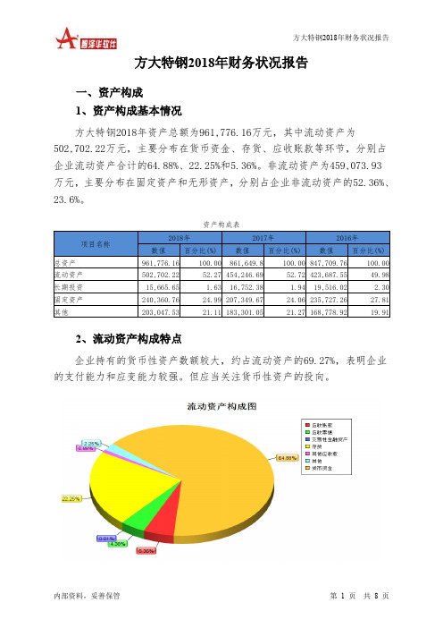 方大特钢2018年财务状况报告-智泽华