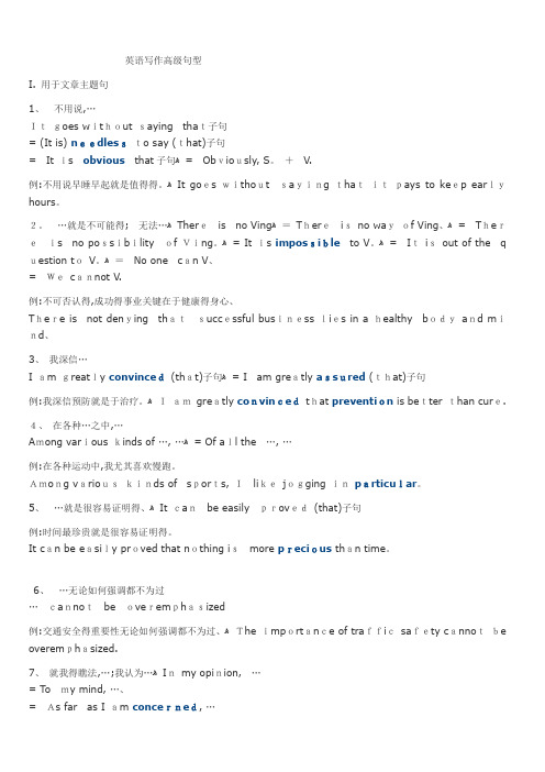 英语写作高级句型课件