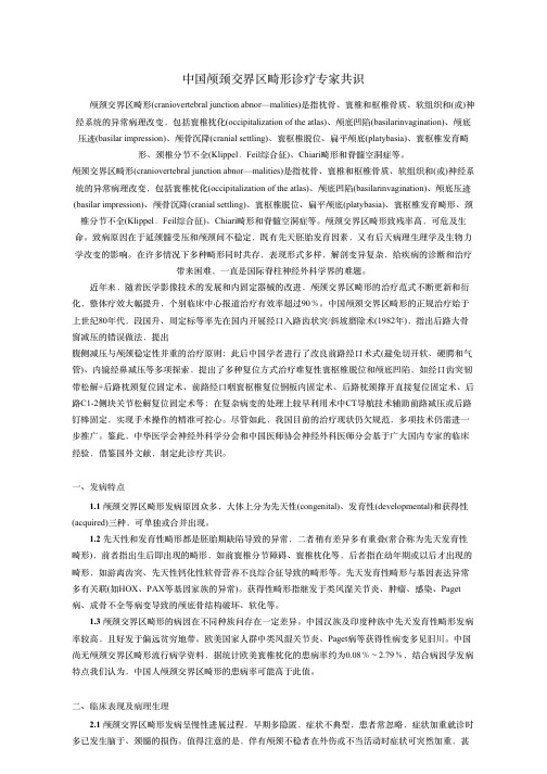 中国颅颈交界区畸形诊疗专家共识