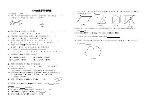 八年级数学上册册月考试卷