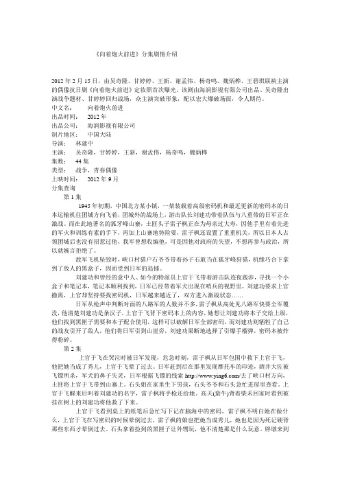 向着炮火前进分集剧情介绍